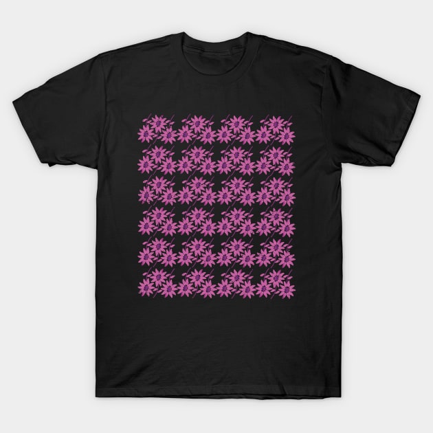 Pink Repeating Flower Seamless Pattern T-Shirt by Ezzkouch